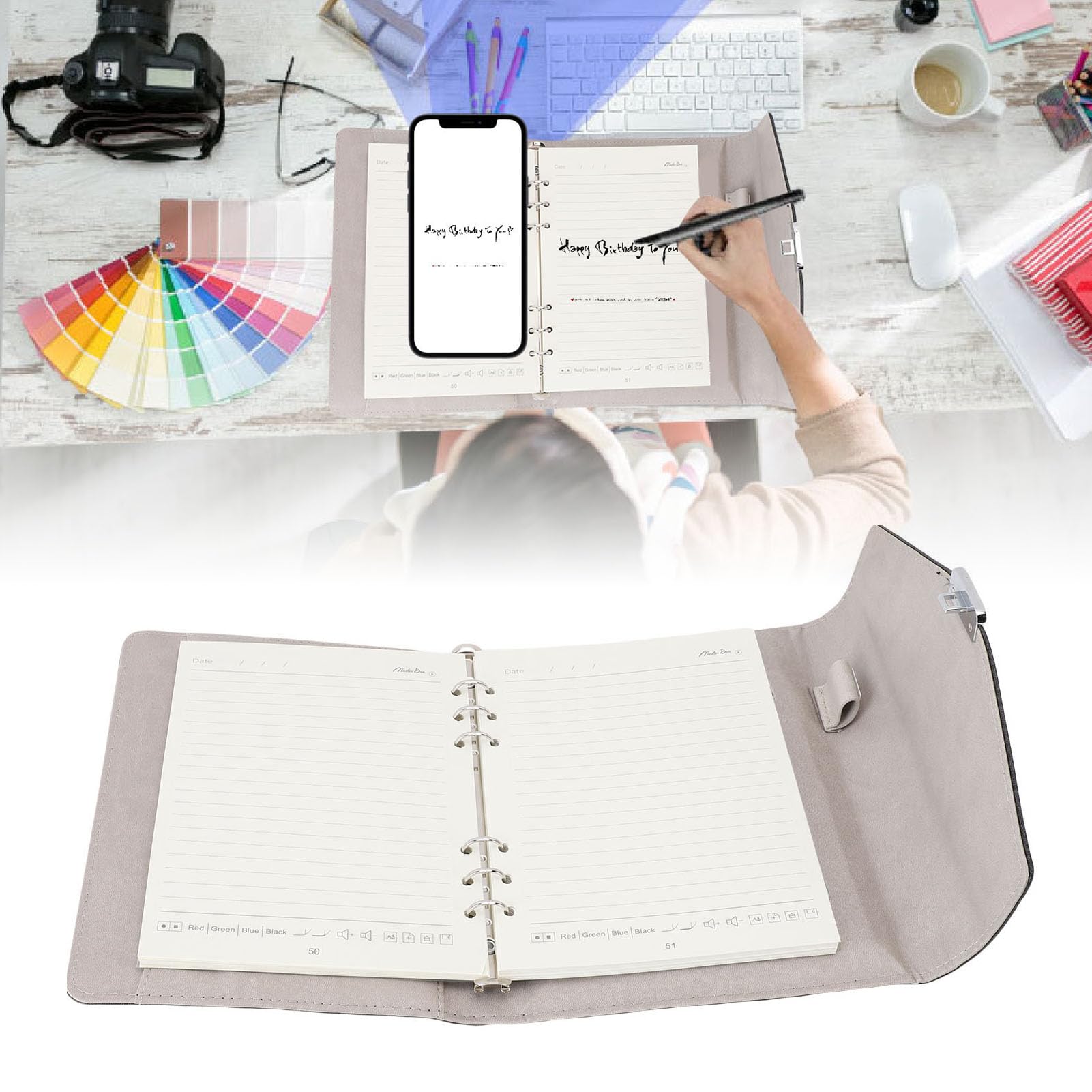Smart Pen, set di scrittura intelligente per taccuino digitale con sincronizzazione in tempo reale, blocco delle impronte digitali, disegno AI, traduzione e condivisione di