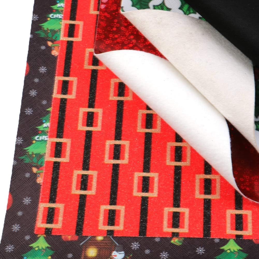David accessories 6 Pcs 7.7" x 12.9" (20 cm x 33 cm) Glitter Holographic Christmas Printed Faux Leather Fabric Sheets Include 4 Kinds of Leather Fabric for DIY Bows Earrings Making Crafts (Set C)