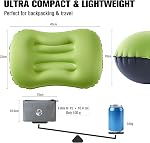 Cirorld Camping Pillow Lightweight Compact Inflatable Air Travel Pillow with Ergonomic Support for Camp Backpacking Hiking Camping Essentials & Accessories (Green)
