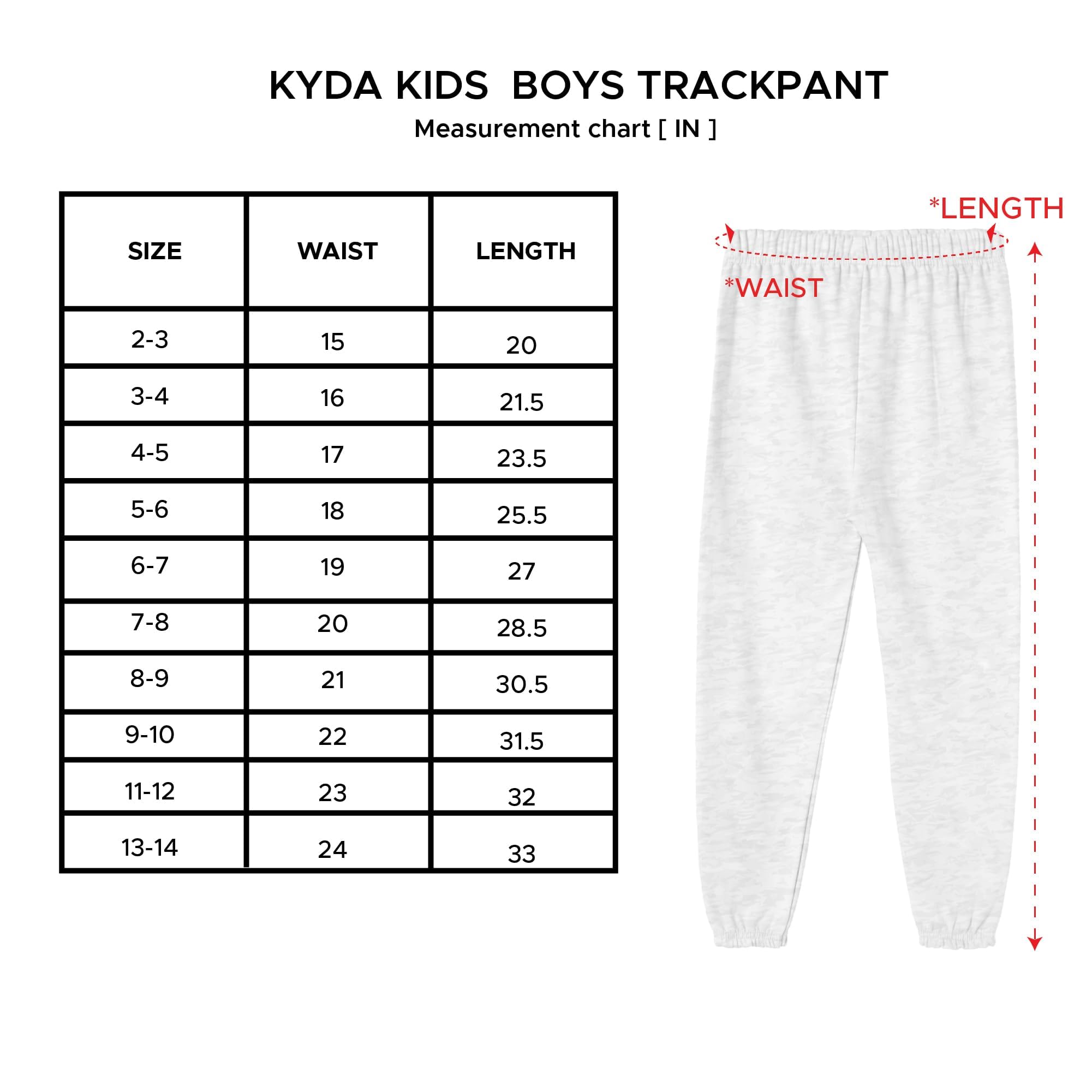 KYDA KIDS Confezione da 5 pantaloni da tuta per ragazzi e ragazze, 100% cotone, con risvolto, vestibilità ampia