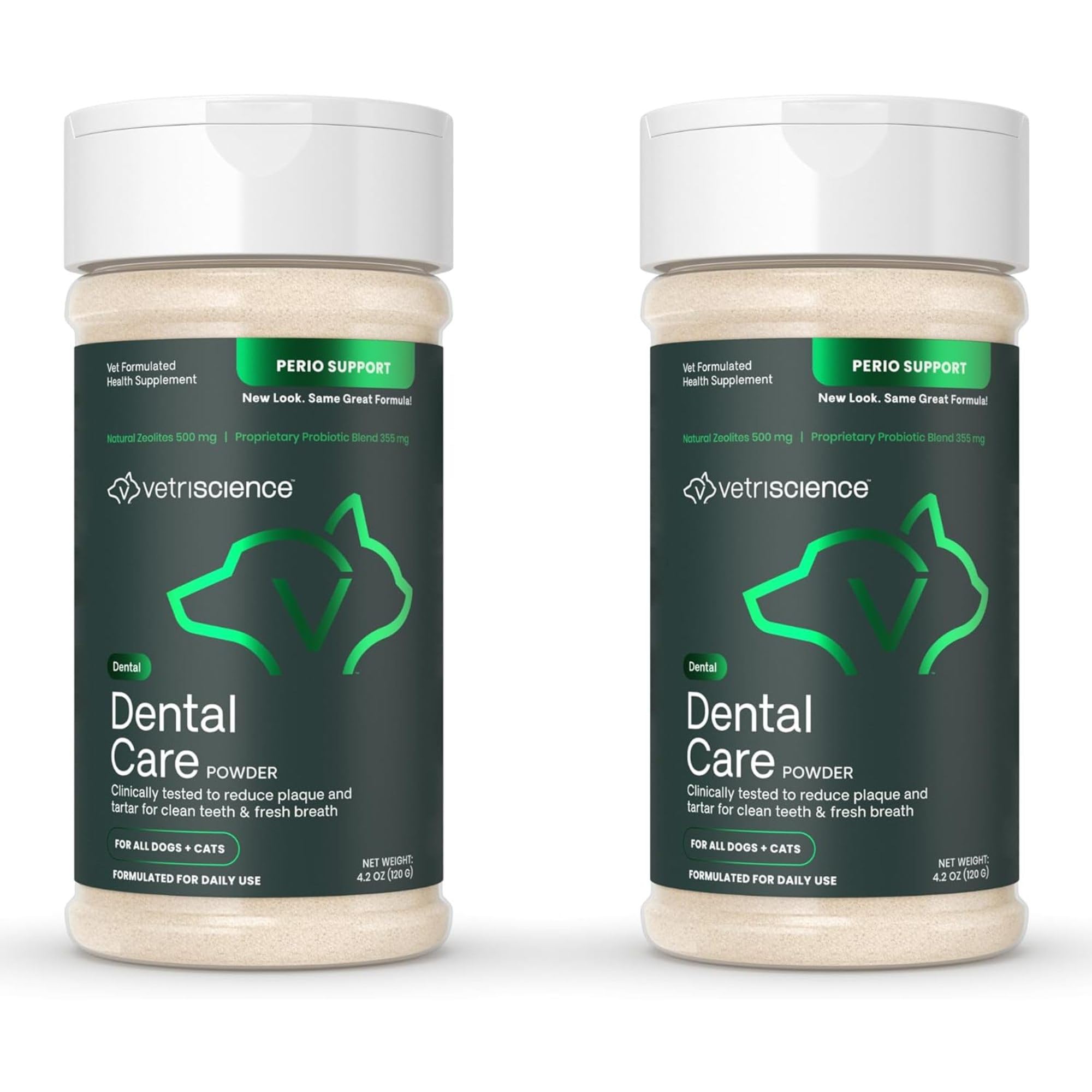 VetriScience Dental Care Powder for Dogs and Cats, 2 Pack
