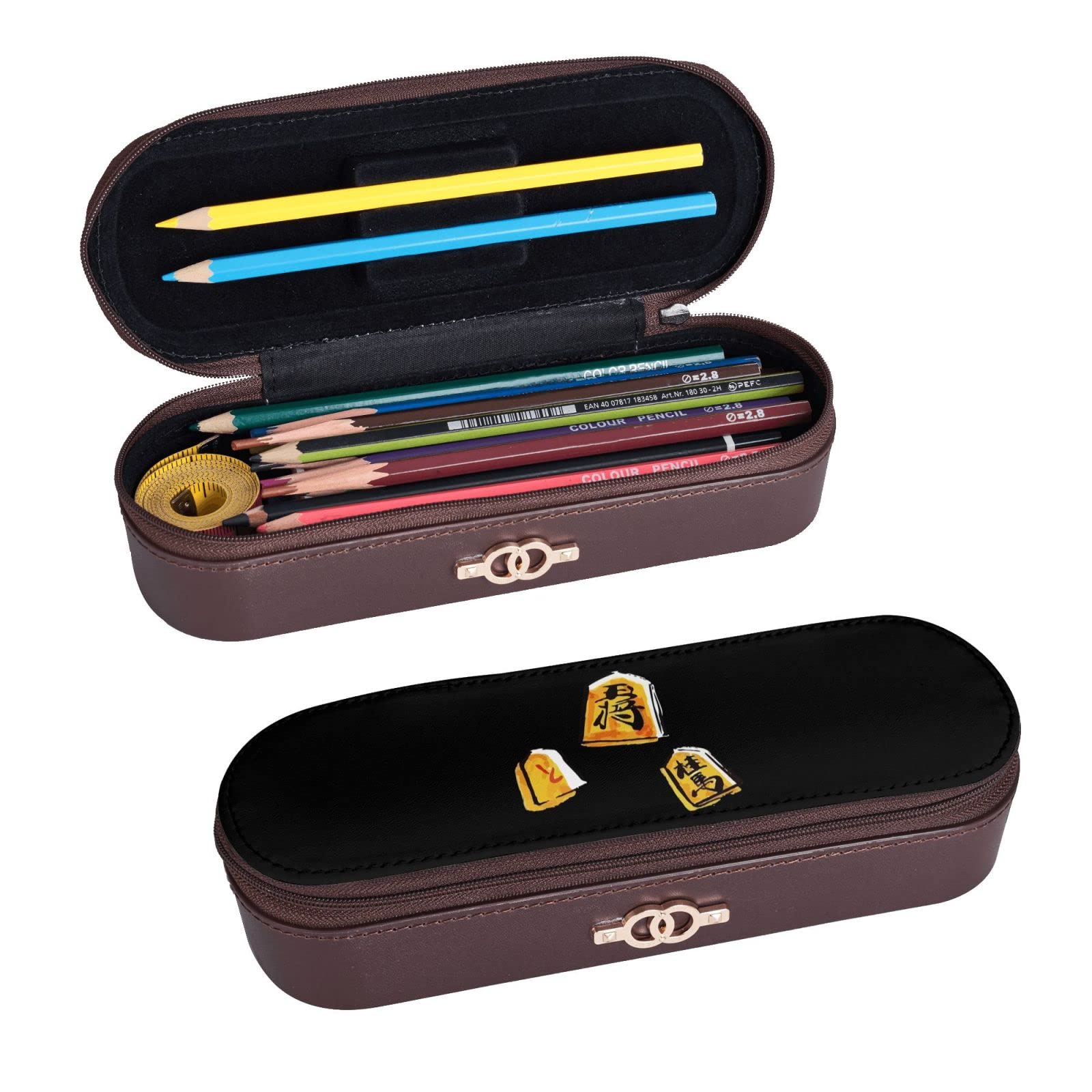 Amazon.co.jp: ペンケース 駒 将棋 グッズ 棋士 Puレザー 革製筆箱 筆