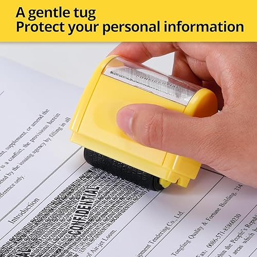 Miniatura 4 de Sellos de rodillo de protección contra robo de identidad, sello de rodillo confidencial que incluye 6 recambios, antirrobo, sello de privacidad y