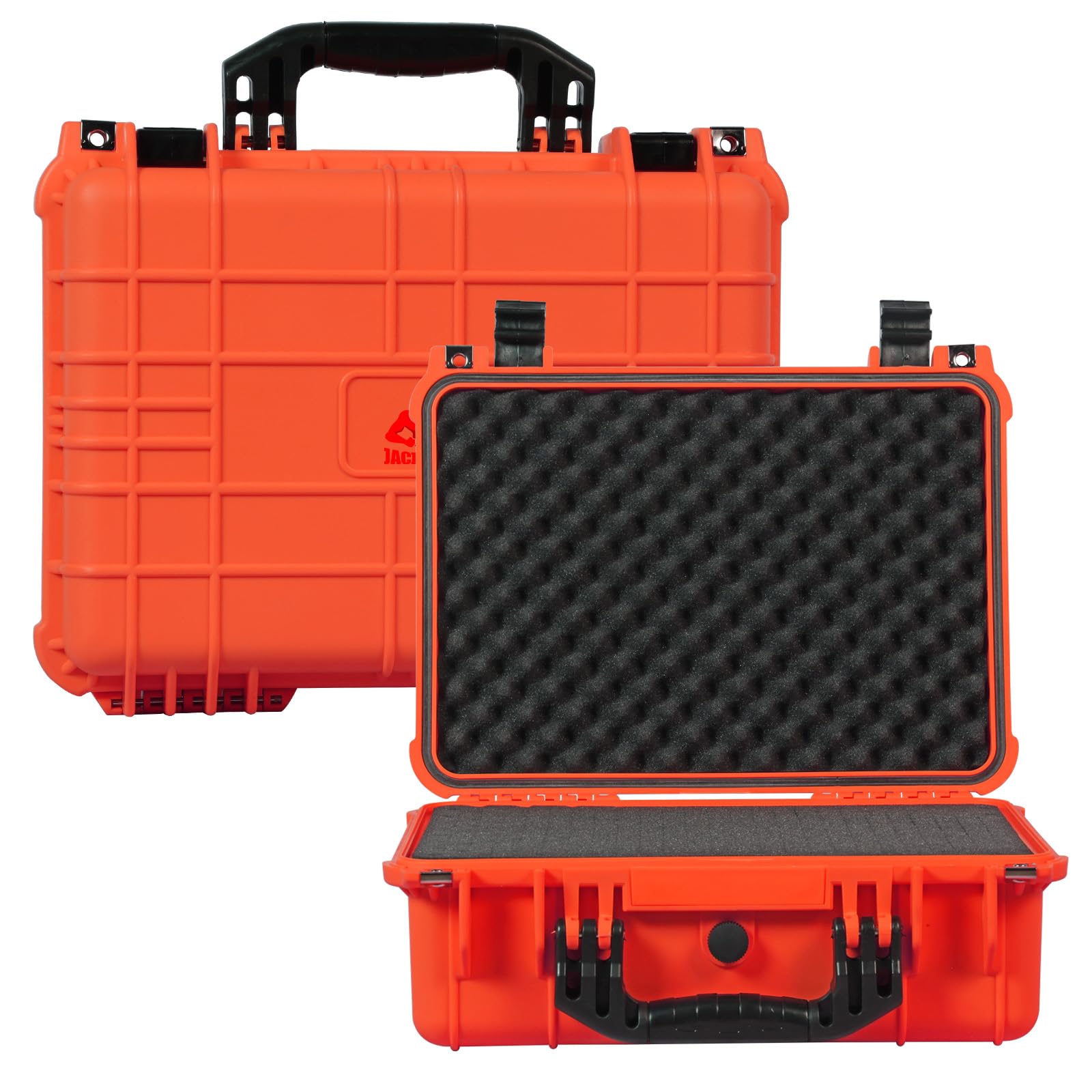 Jack Boss 16x 12.8x 6.8 Inch Hard Case, Portable Weather Waterproof Protective Camera Case with Customizable Foam, Fit Use of Drones, Camera,
