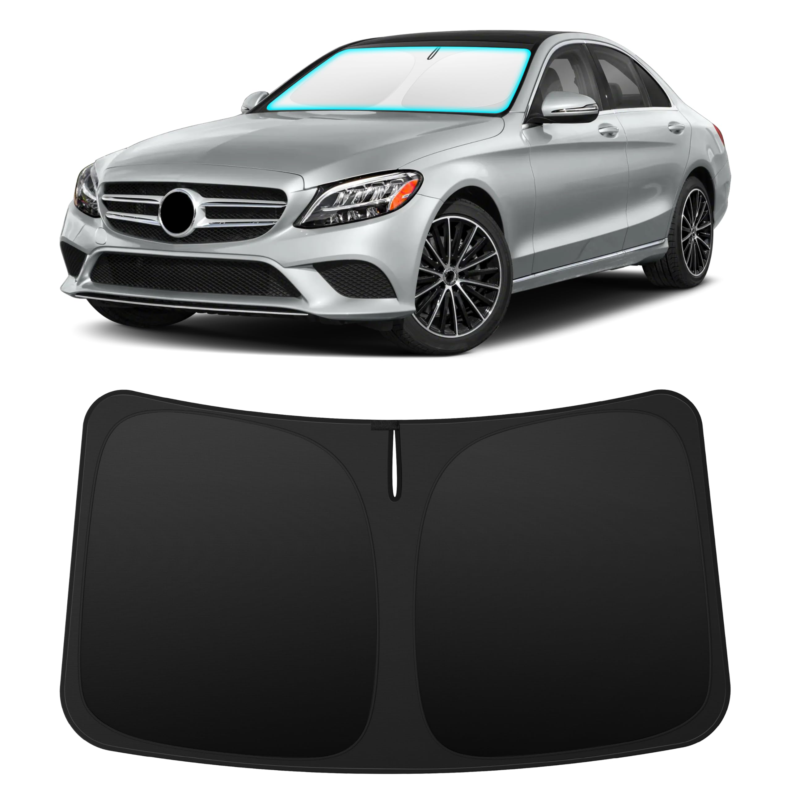 INSAUTO Custom Fit Windshield Sun Shade for Mercedes-Benz C-Class 2015-2021