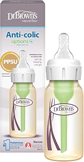Dr. Brown's Anti-Colic Options+ Narrow PPSU Baby Bottle, 4 oz, 1-Pack
