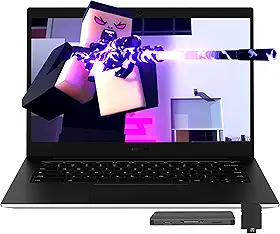 Samsung Notebook Galaxy Chromebook Go de 14 polegadas LED HD, Intel Celeron N4500, 4 GB LPDDR4X, armazenamento de 288 GB (128 GB eMMC + conjunto de estação de ancoragem de 160 GB), gráficos Intel UHD