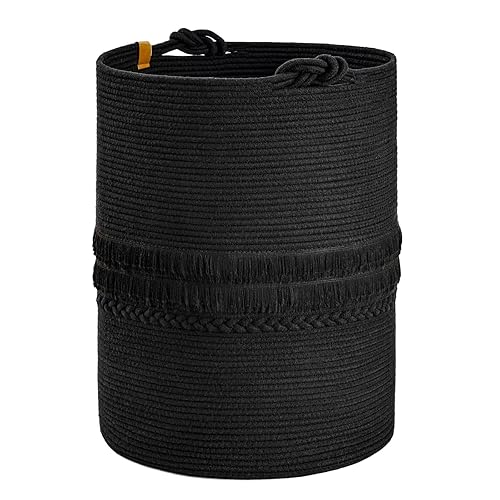 Miniatura 8 de CherryNow Cesta de cuerda extra grande para juguetes, canasta gris para sala de estar, entrada, cuarto de bebé, cesta de lavandería para ropa, 22 x