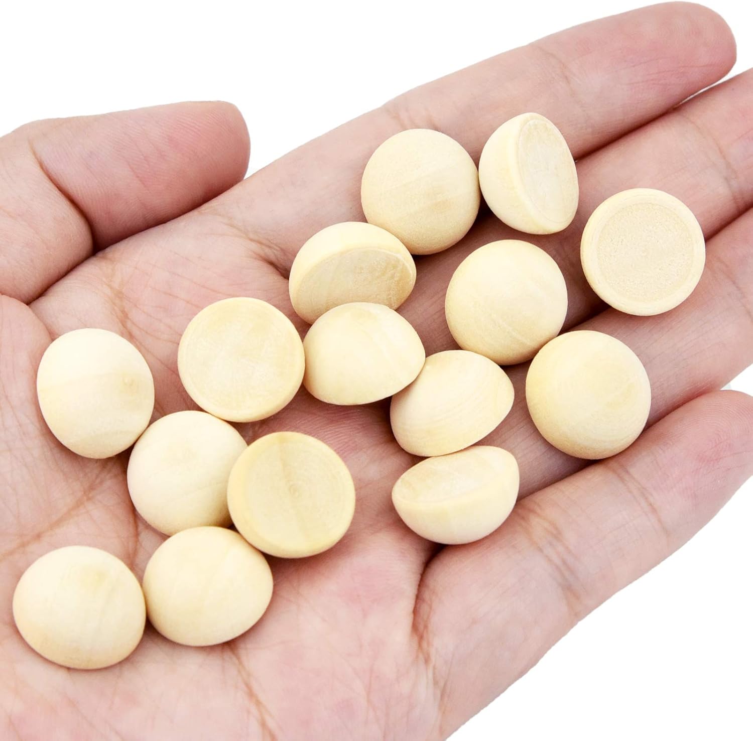 300pcs Half Wood Balls Unfinished Split Wood Balls Round Half Wooden Balls Wood Craft Balls Decorative Natural Mini Split Wood Balls for DIY Craft Christmas Ornaments (15mm) : Arts, Crafts & Sewing