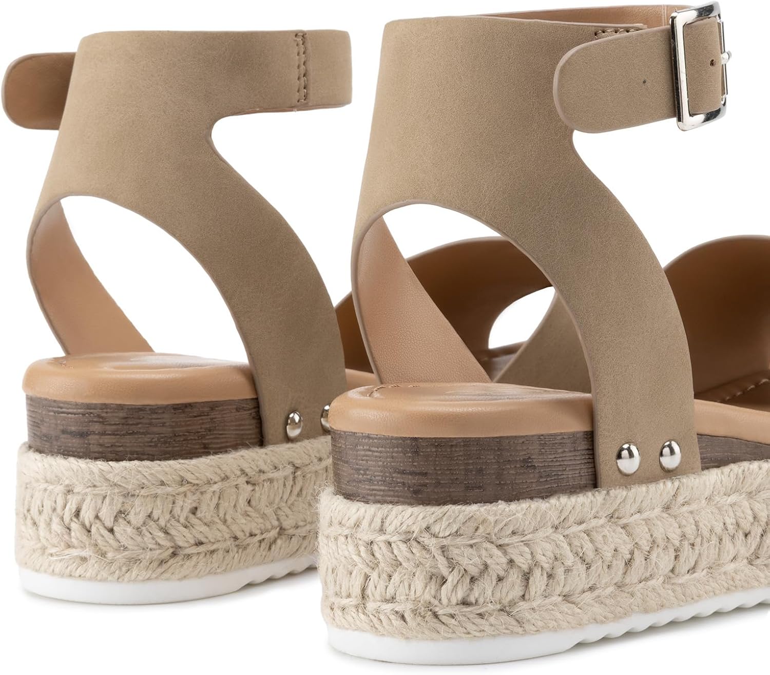 Athlefit Women's Platform Espadrille Wedge Sandals Comfortable Open Toe Buckle Sandals for Summer Casual - Image 5