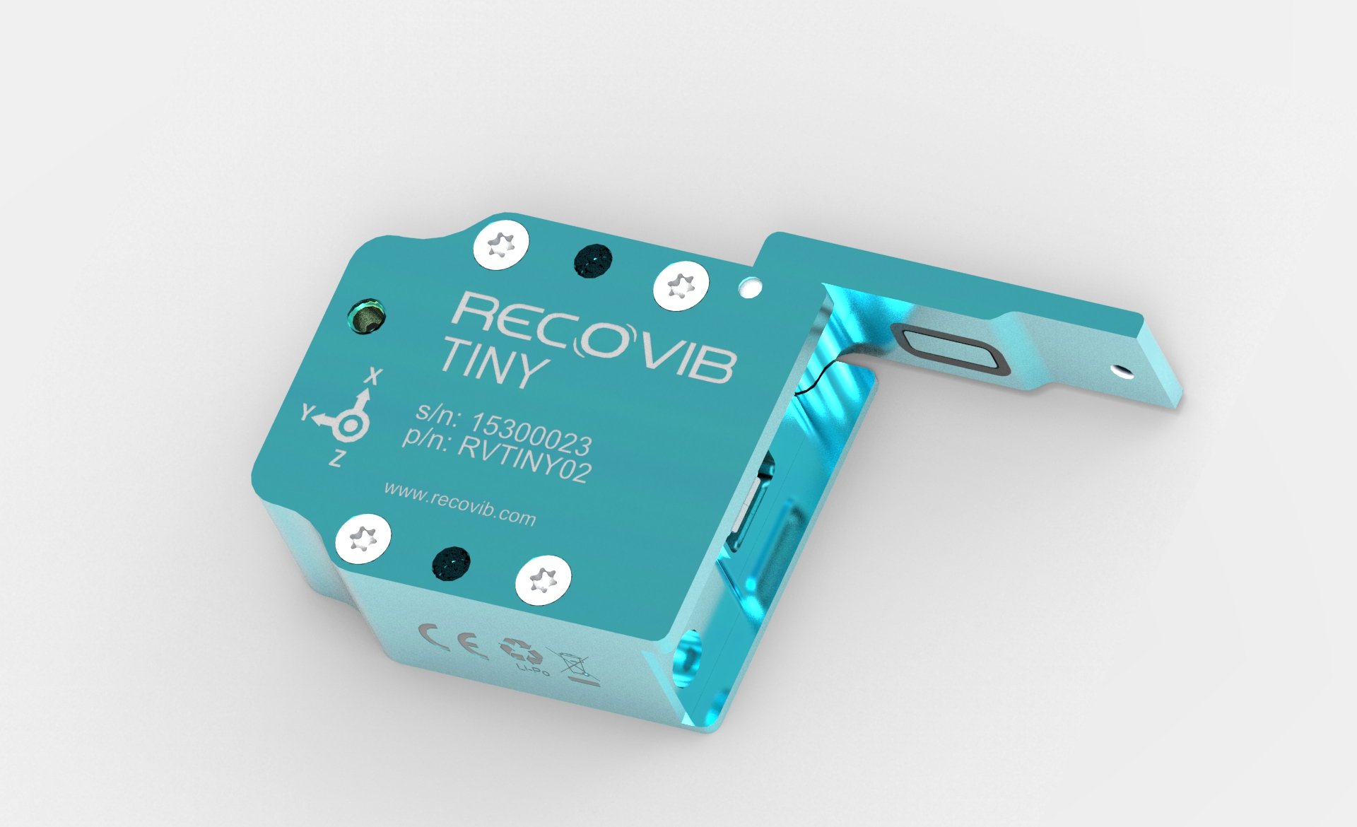 Sensor de vibración inalámbrico Recovib Tiny 200G, registrador de datos de vibración y choque de 3 ejes