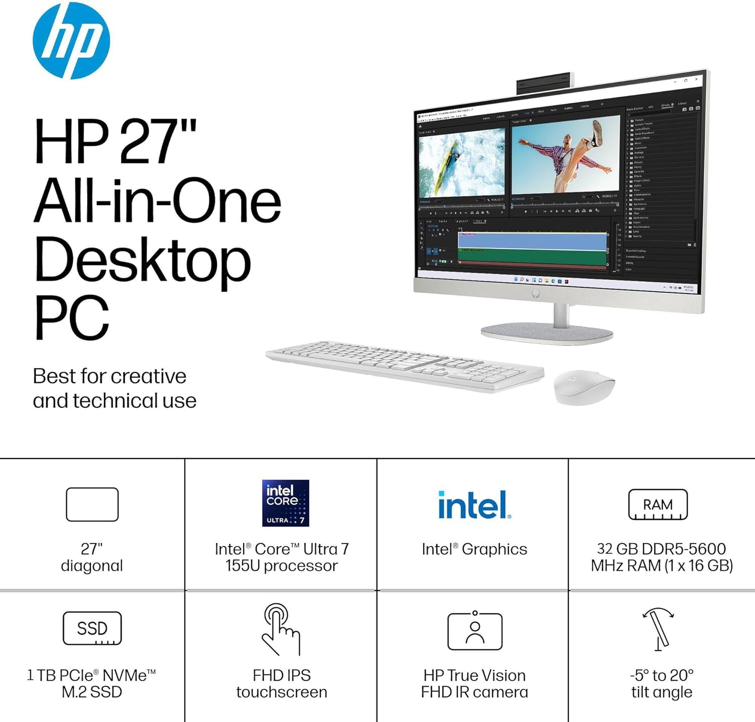 Amazon.com: HP 27'' Touchscreen All in One Desktop Computer, FHD