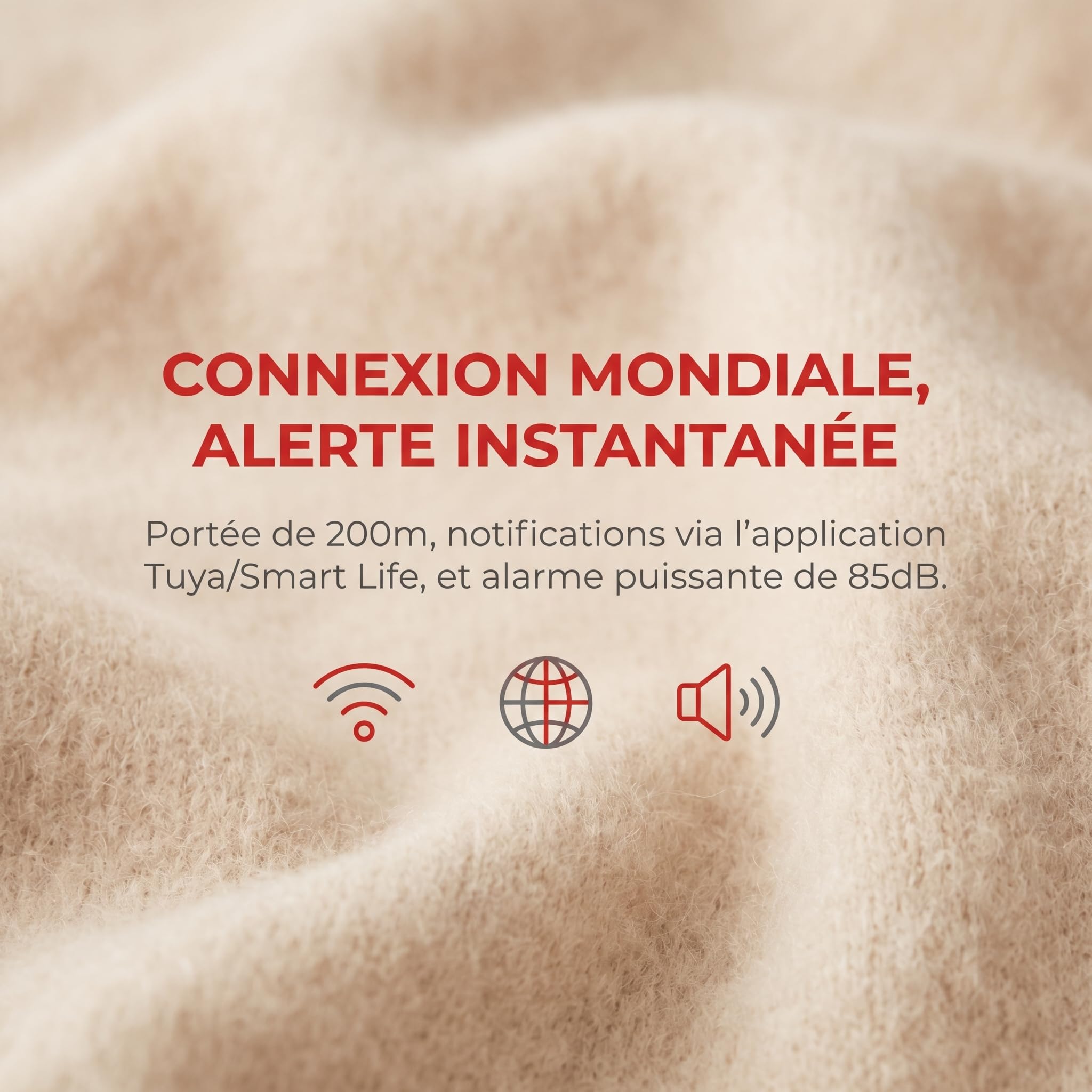 Bracelet Alarme Personne Agee avec WiFi – Utilisation sans Abonnement, Étanche IP55, Alarme Interne avec Notification Via Application, Volume Réglable (Pack de 4 Produits)