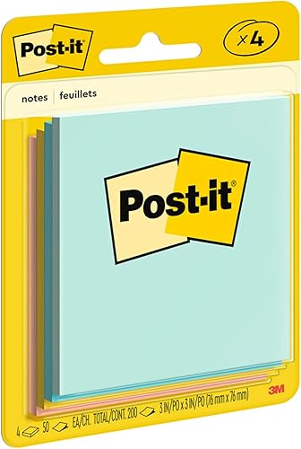 Miniatura 10 de Post-it Notas, 3 x 3 pulgadas, 4 blocs, notas adhesivas favoritas #1 de Estados Unidos, colección Marsella, colores pastel (rosa, menta, amarillo),