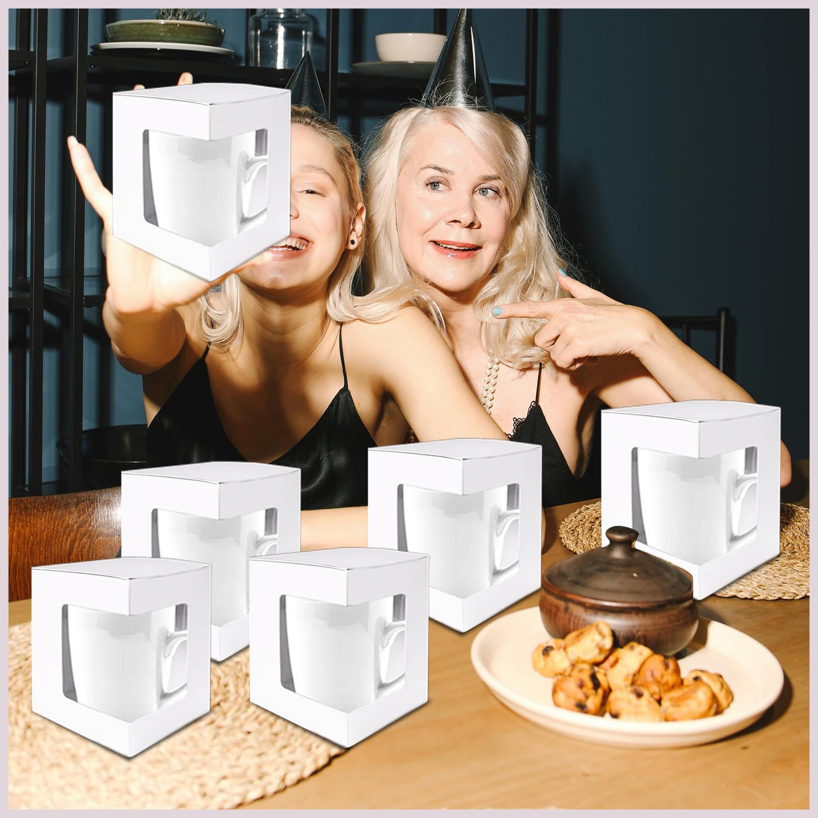 Paquete de 80 cajas de tazas para regalos, tazas de café, cajas de regalo para envío, caja de regalo transparente para copas de vino, caja de regalo de sublimación, caja de embalaje para