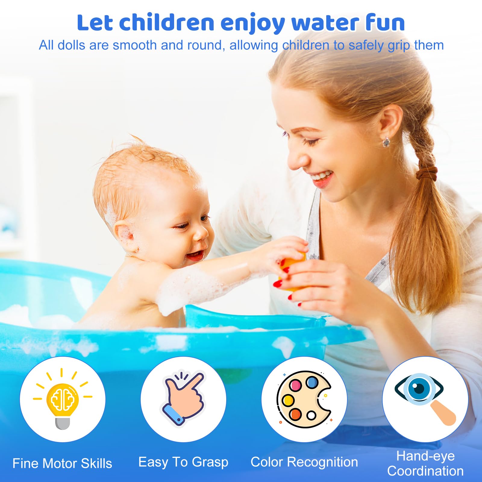 8Pcs LED Floating Light Up Bath Toys, Mold Resistant Baby Bathtub Toys for 6 Months+, Light Up Animal Bath Toys for Toddlers 2 Years Old — view 7
