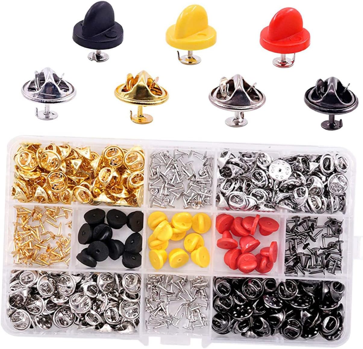 430pcs Rubber Metal Pin Backs for Jewelry and Lapel Pins