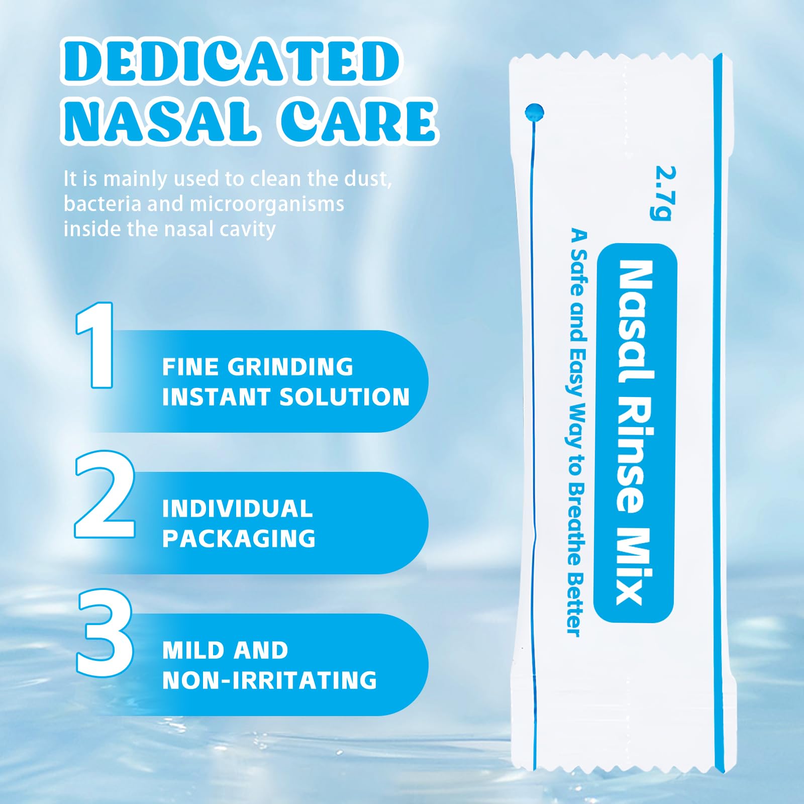 200 Petits Sacs Sachets Sel Nasal, 2.7g Sachets De Douche Nasale, Sachets De Sels De Rinçage Des Sinus Pour Rinçage Nasal Pour Douche Nasale, Kit Sinus Rinse, Irrigation Nasale
