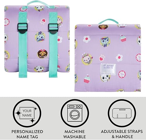 Miniatura 8 de Disney Mickey Mouse - Tapete de viaje 3 en 1 para siesta con almohada integrada, manta de felpa y correas de mochila de transporte, tapete de 46 x