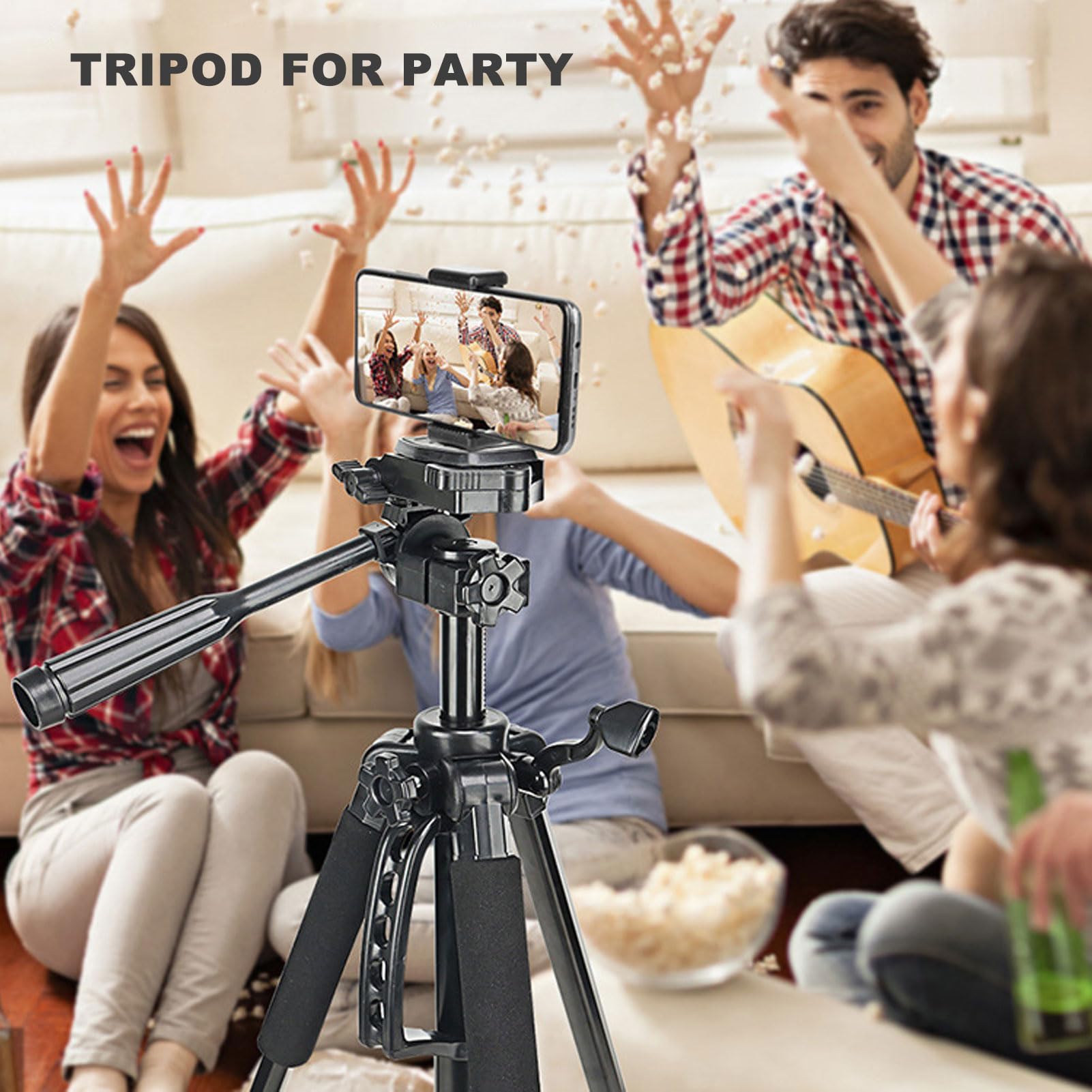 Soporte para Trípode para Teléfono, Aleación de Aluminio, Trípode para Palo Selfie Extensible Portátil, Soporte para Teléfono con Rotación de 360 ​​Grados para Transmisión en