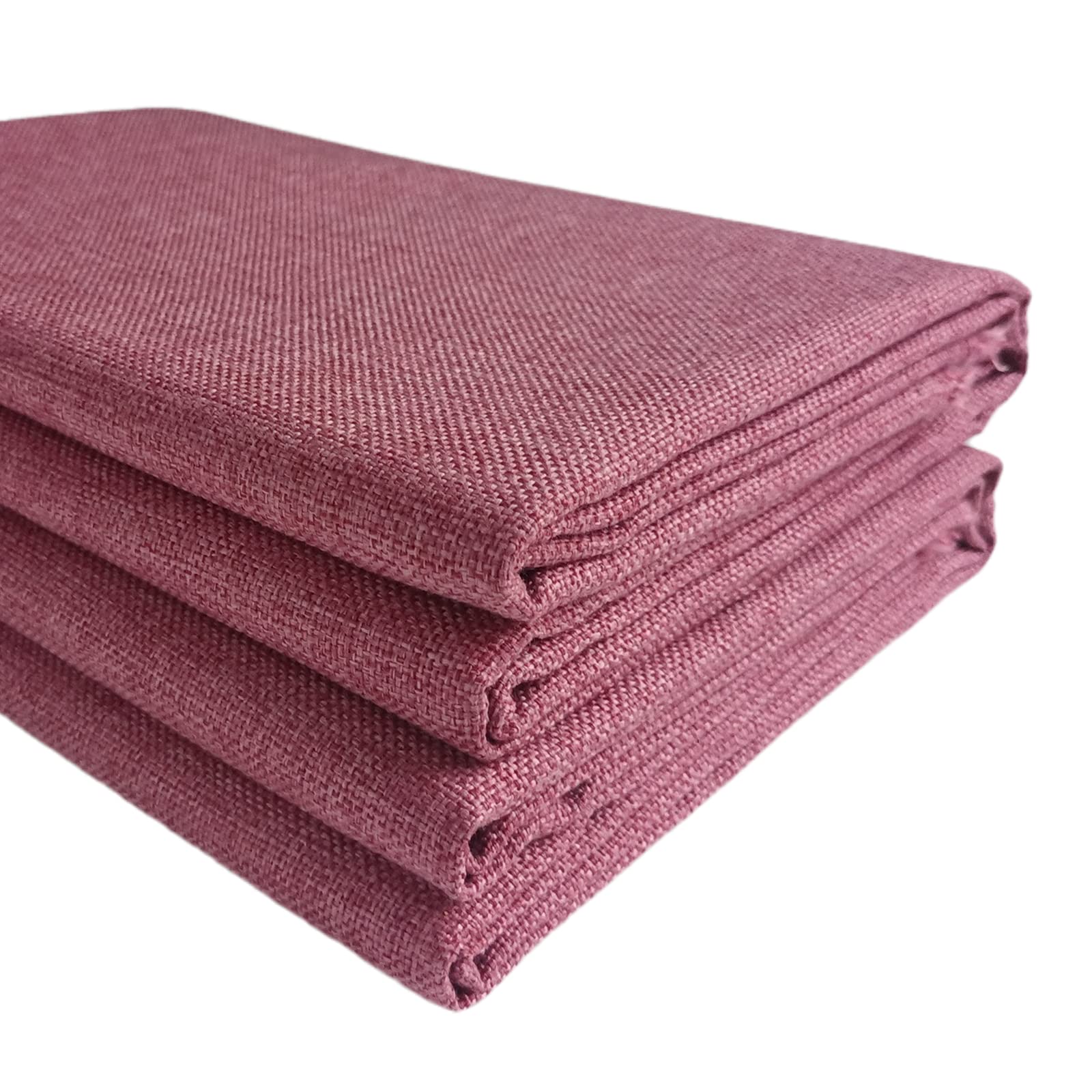 TinaKim Upholstery Fabric, Faux Coarse Linen Cloth Material, for Seat Sofa Chair Cover Repair (Rose 6, 1 Yard (57x 36 inch))