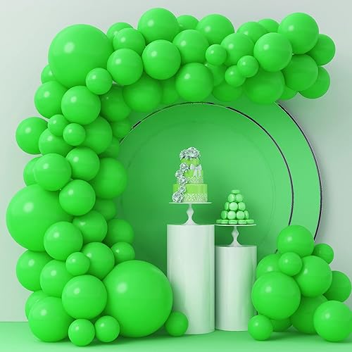 113 globos de color verde claro, globos de látex para decoración de globos de fiesta de safari y selva, globos verde claro mate con tamaños de 18,