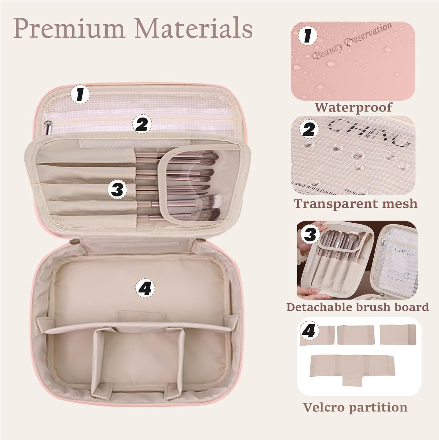 HARIHUB Extra Large Makeup Box for Girls,Makeup Box Vanity, Makeup Kit Pouch, Cosmetic Bag, Makeup Brush Organizer and Vanity Bag, Toiletry Jewellery Box Pack of 1 3