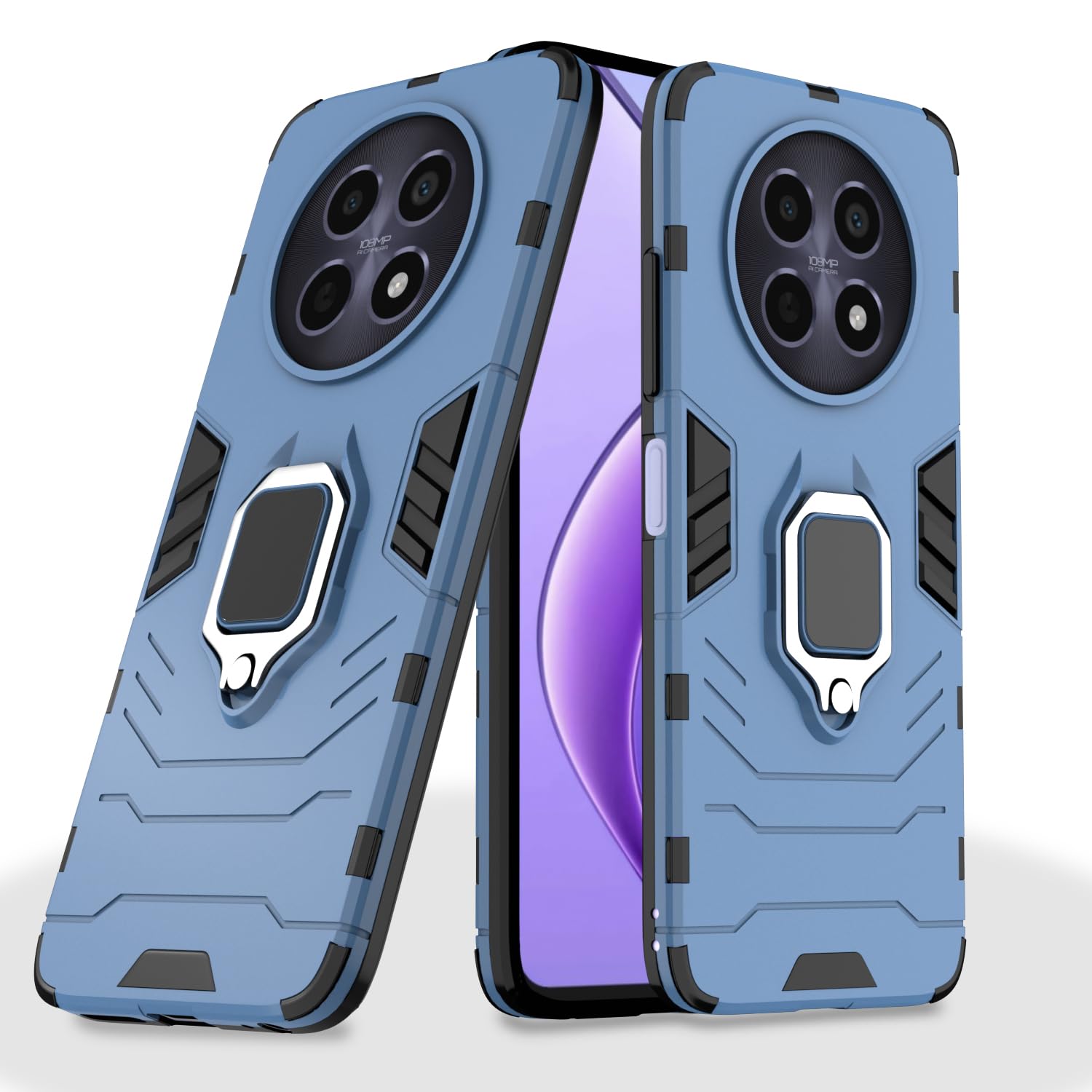 Pikkme D5 Tough Armor Back Cover | 360 Protection Case | Ring Holder Stand Bumper Case for Realme Narzo 70x 5G / N65 / Realme 13/12/12X 5G/C65 (Blue) (B0D9WC2XGL) Amazon Price History, Amazon Price Tracker