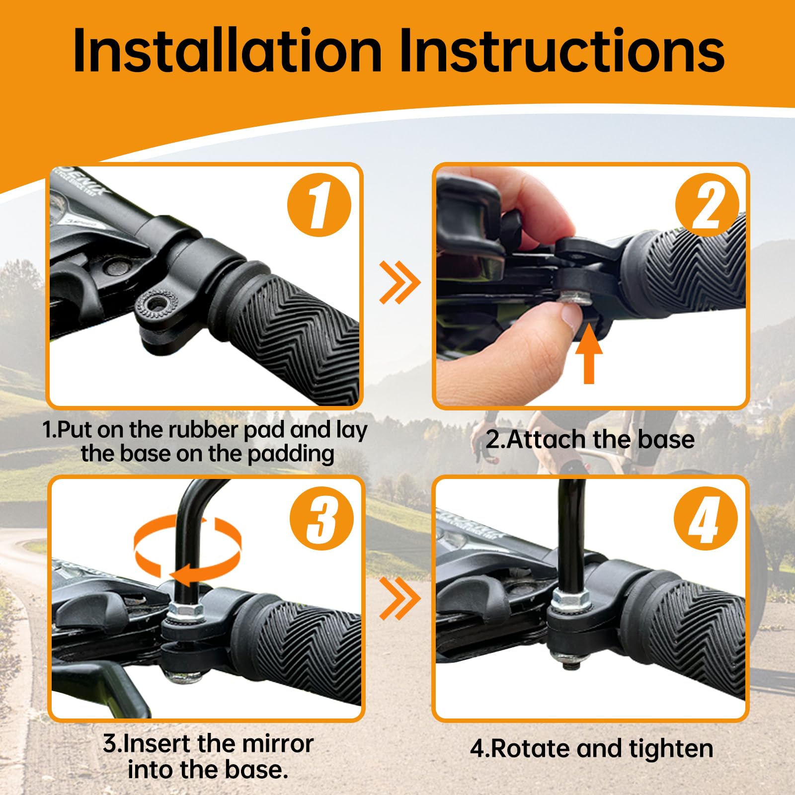 Bike Mirrors for E-bikes, Bicycle Rear View Mirror, HD Glass Mountain Bike Rear View Mirrors, Universal Bicycle Mirrors for Handlebars 0.87-0.98 inch (22-25 mm)