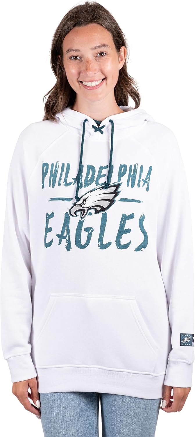 Ultra Game Women's NFL Official Super Soft Tie Neck Hoodie Sweatshirt