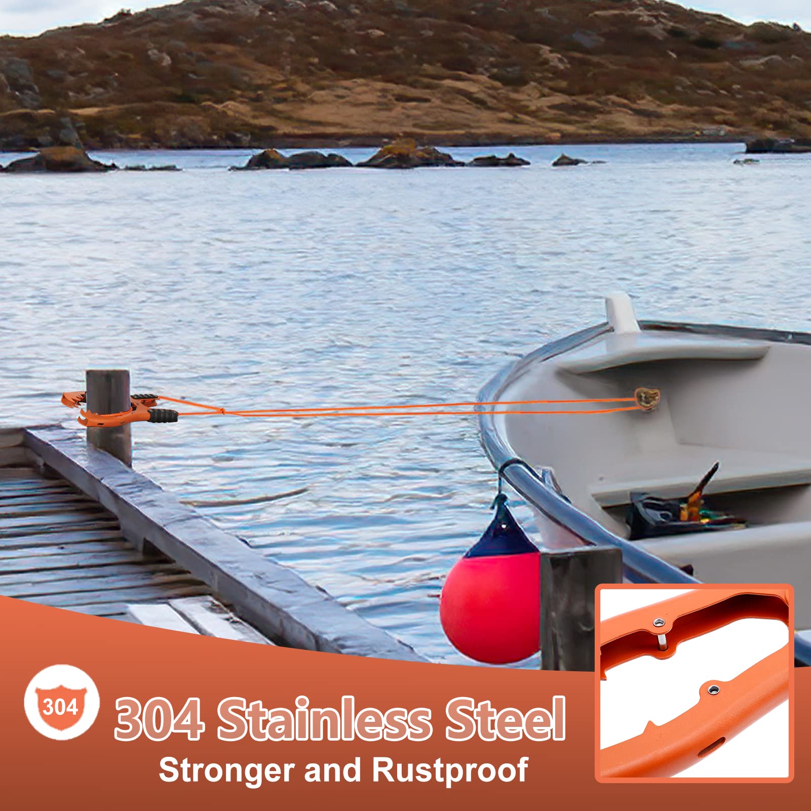 Kayak Anchor Grip - Stainless Steel & Paracord -5 Kayak Anchor Grip - Stainless Steel & Paracord -5