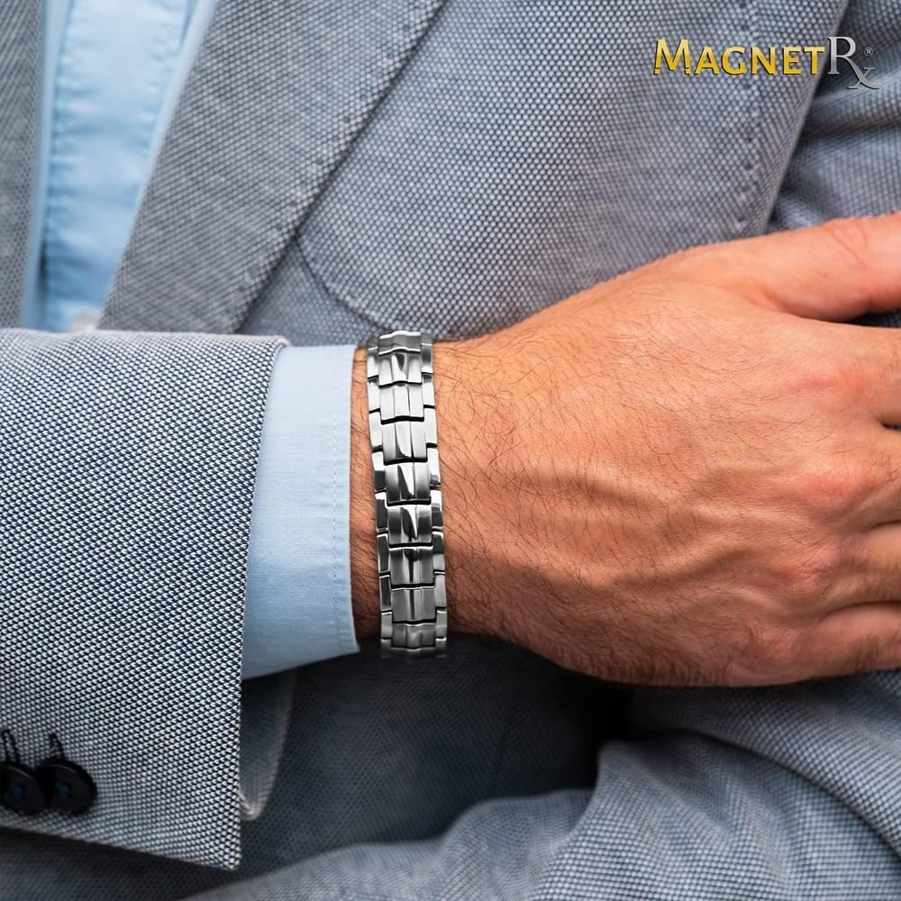 MagnetRX® Ultra Strength Magnetic Bracelet - Effective Stainless Steel Magnetic Bracelets for Men - Adjustable Bracelet Length with Sizing Tool for Perfect Fit (Silver) - Image 7