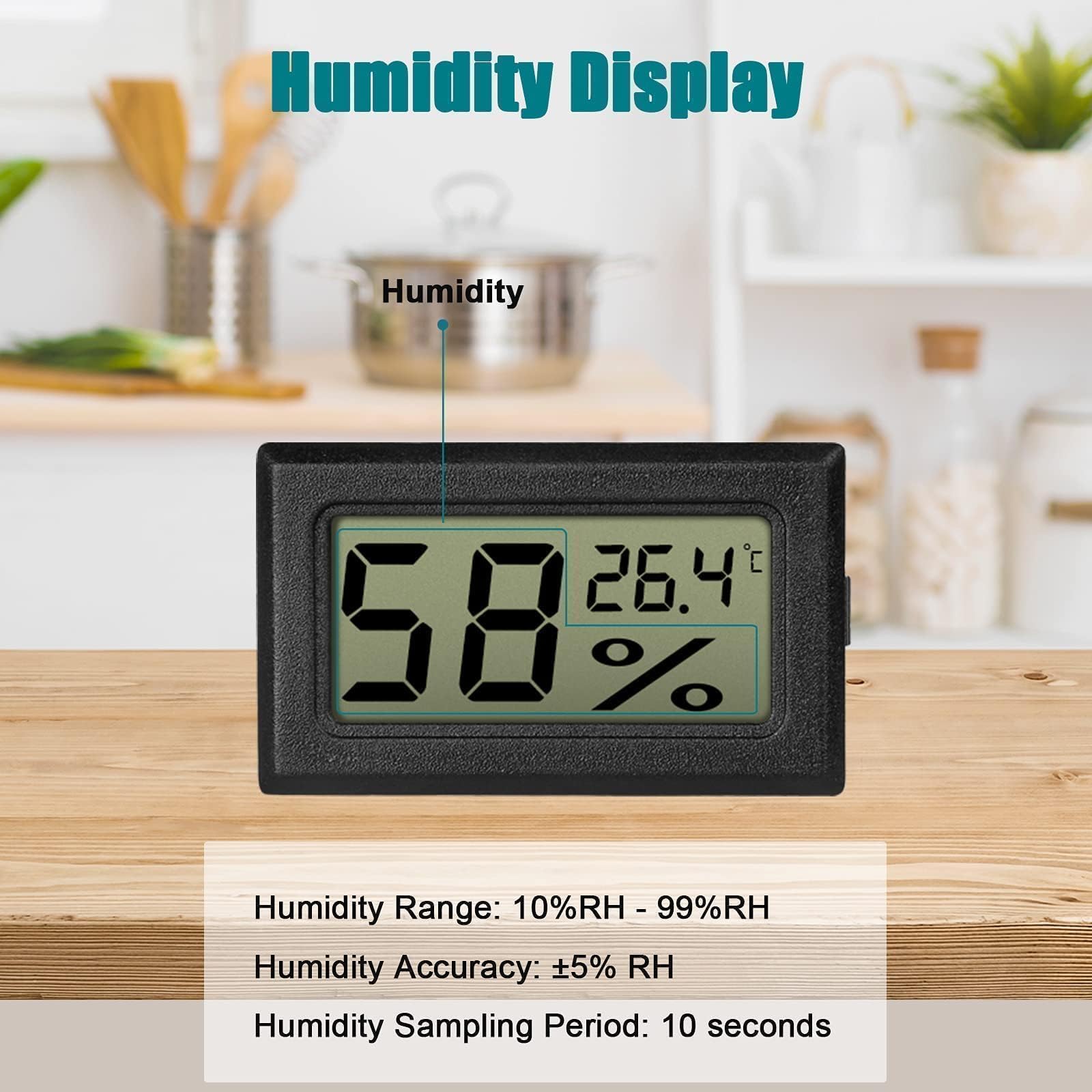 EEEKit Pack de 8 Mini Termómetros Higrómetros Digitales, Monitor de Humedad y Temperatura Ambiente Interior para el Hogar, Celsius