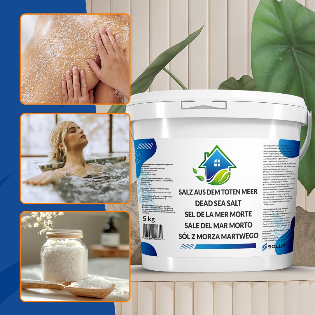 Mar Morto, sali da bagno da 5 kg, secchiello naturale per pediluvio, benefico per irritazioni cutanee