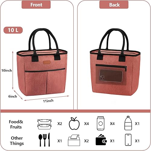 Miniatura 5 de Lonchera térmica para adultos, mujeres y hombres, reutilizable, a prueba de fugas, térmica, bolsas de mano, bolsas de almuerzo impermeables para el