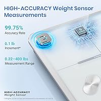 Vista 2 de Etekcity Báscula inteligente para peso corporal y porcentaje de grasa, máquina de pesaje precisa digital para baño para el IMC y músculo
