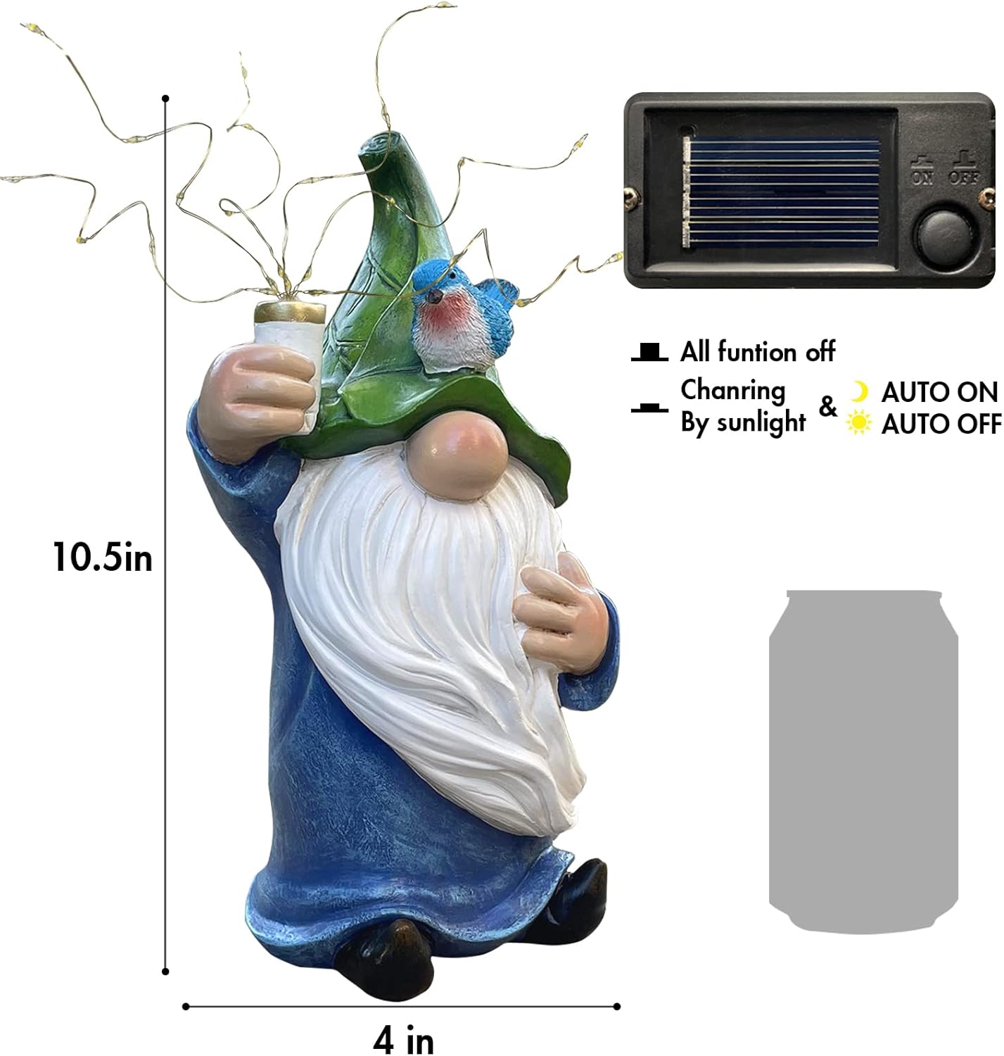 LEGIFO Garden Gnomes with Firework Solar Light Garden Decor for Outside, Outdoor Statues,Knomes Decor Outdoor for Yard Patio Lawn,Gnomes Gifts Decorations, Naughty Funny Gnomes (Firework Gnome)