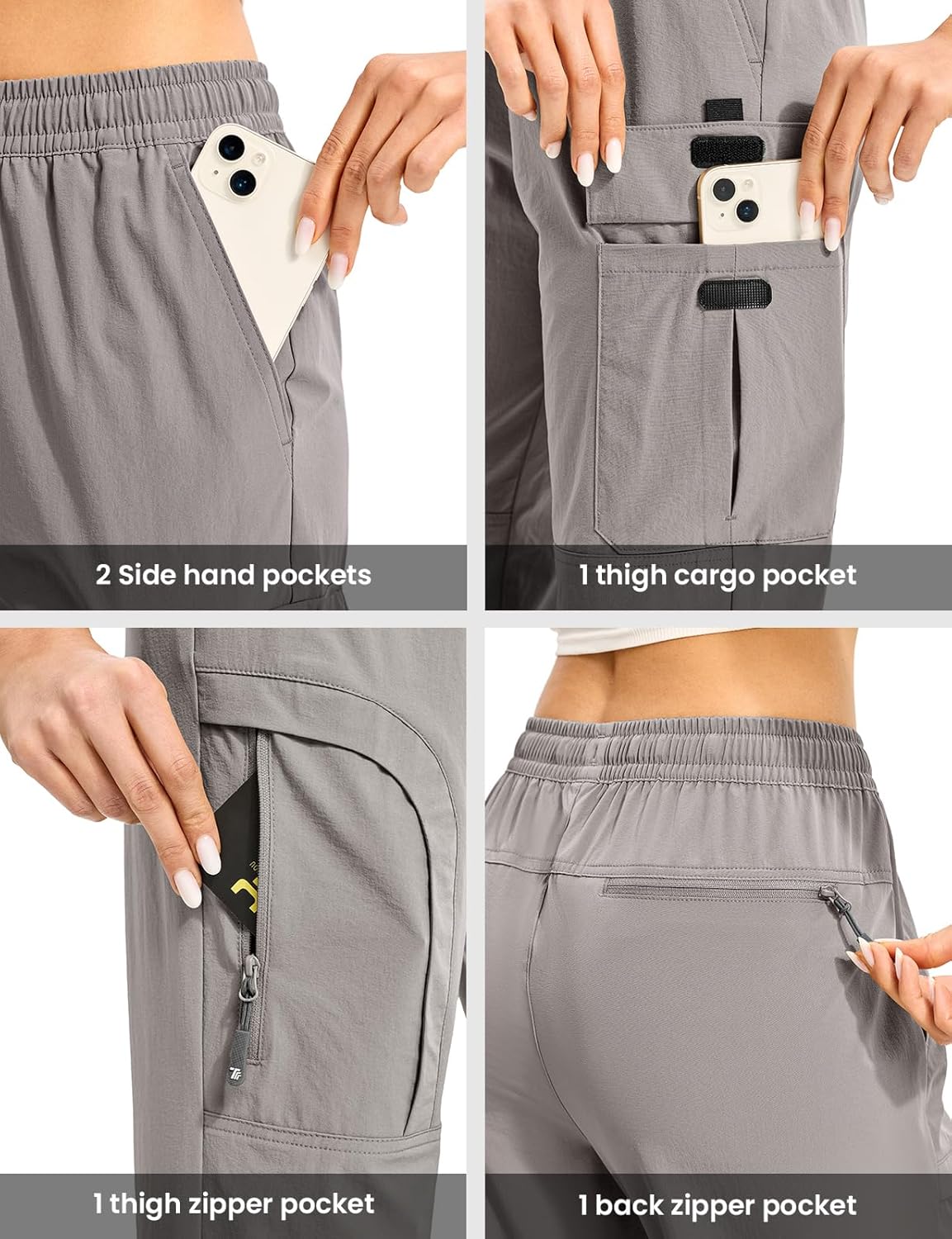 Gopune Women's Hiking Cargo Pants Lightweight Quick Dry Water Resistant Camping Work Travel Pants - Image 5