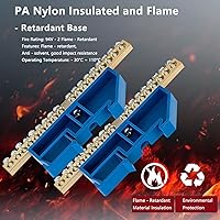 Vista 3 de YISTER 10 barras de conexión a tierra – Bloque de terminales de latón de 6 posiciones para circuito de tierra, diámetro de orificio de 0.24 pulgadas