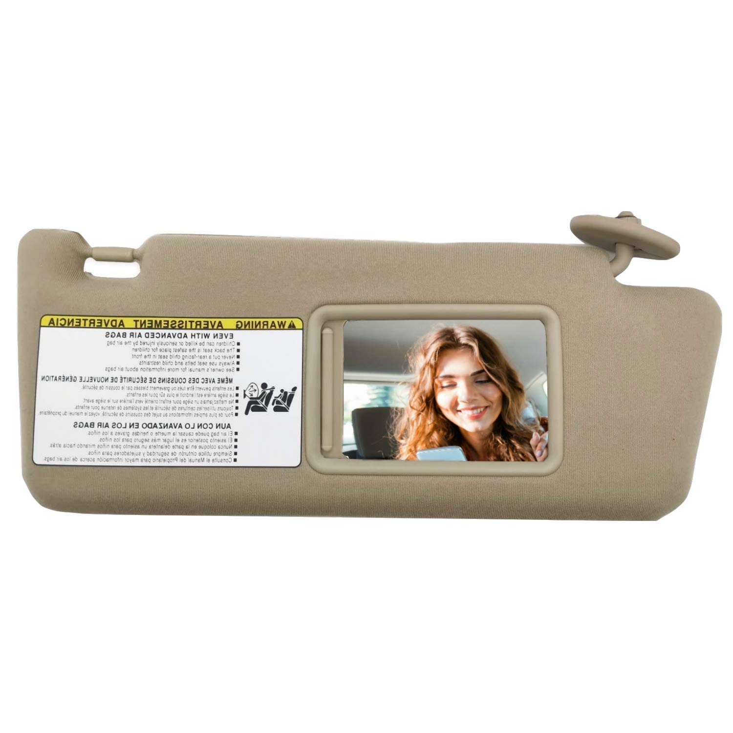 SAILEAD Right Passenger Side Sun Visor Compatible with Toyota Tacoma 2005 2006 2007 2008 2009 2010 2011 2012 Visor Assembly Without Light 74310-04081-E0