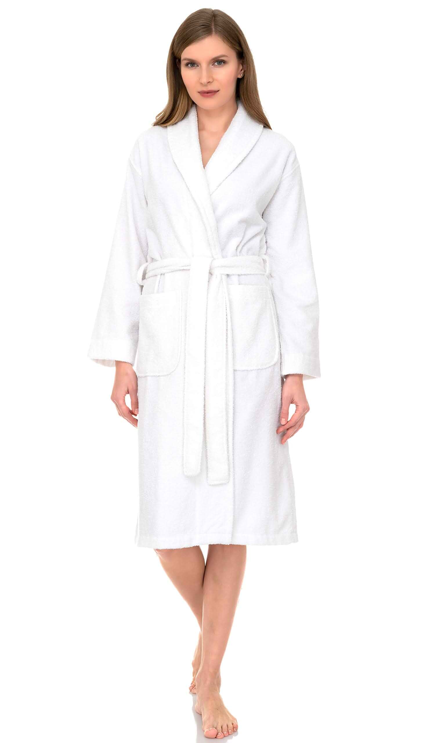 TowelSelections Womens Robe 100% Cotton Terry Cloth Towel Bathrobe Luxuriously Soft Shawl Collar Bath Robe for Women Relaxed
