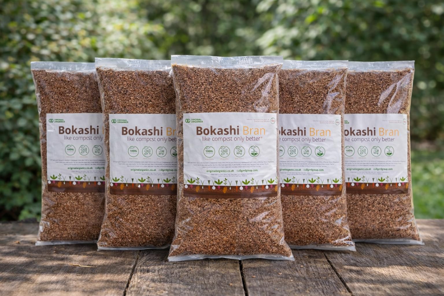 Original Organics Bokashi Bran Compost Converter and Soil Improver Enriched with Effective Micro Organisms - 5x 1kg BAG