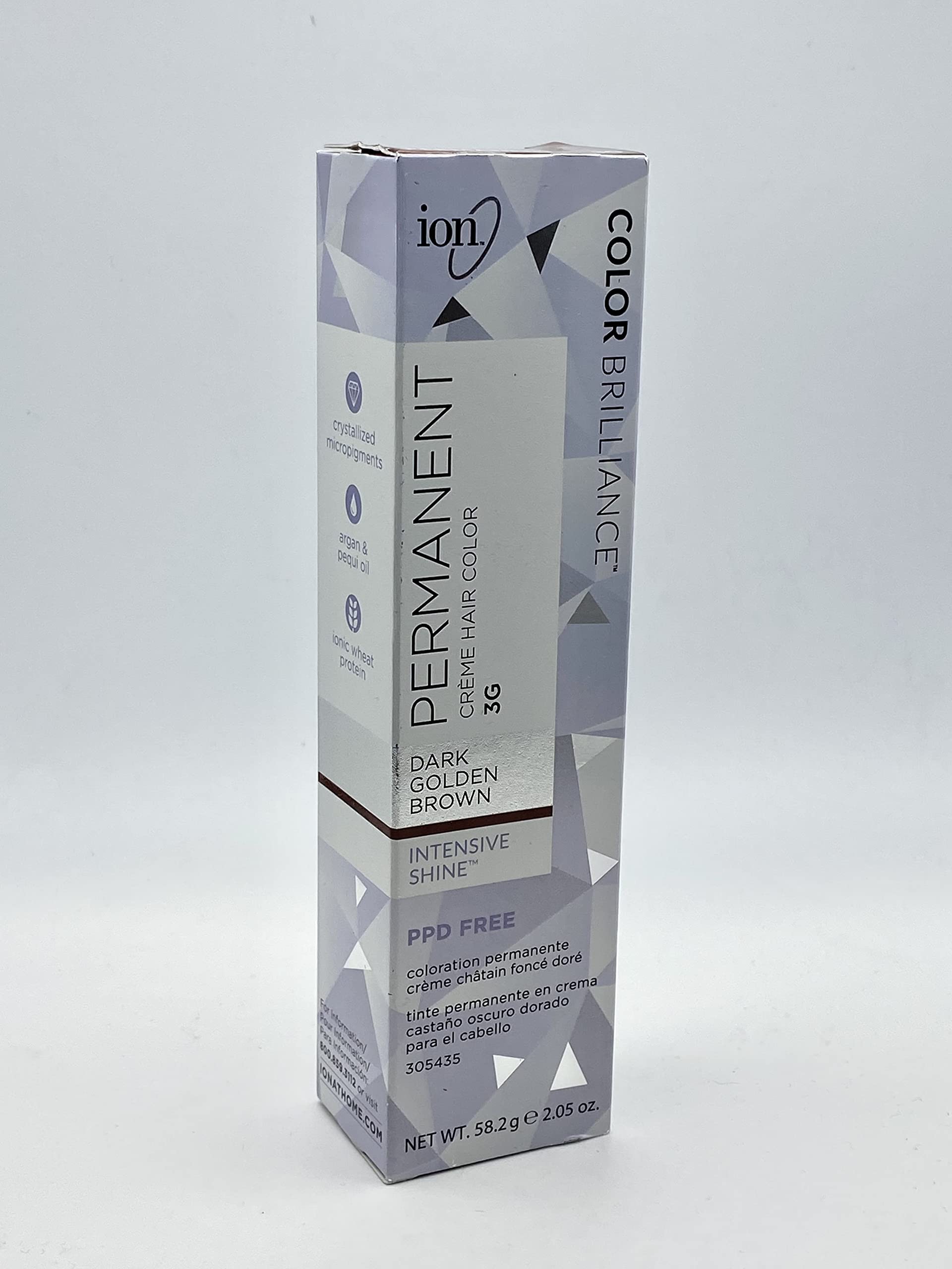 Amazon Com Ion 3g Dark Golden Brown Permanent Creme Hair Color 3g Dark Golden Brown Beauty Personal Care