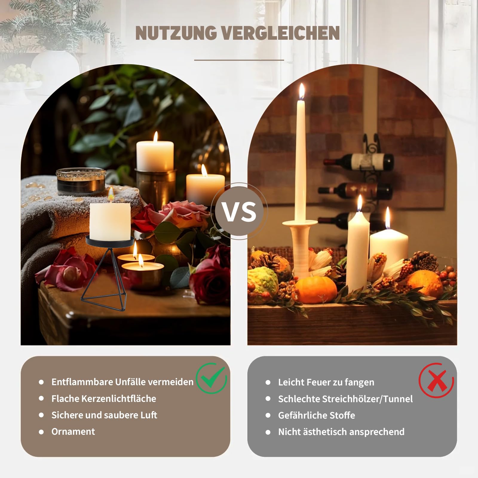 8 Stück Retro-Kerzenhalter Aus Eisen – Schwarz, Für Tafeldekoration, Hochzeit, Weihnachten & Home Deko (ca. 10 X 6 Cm)