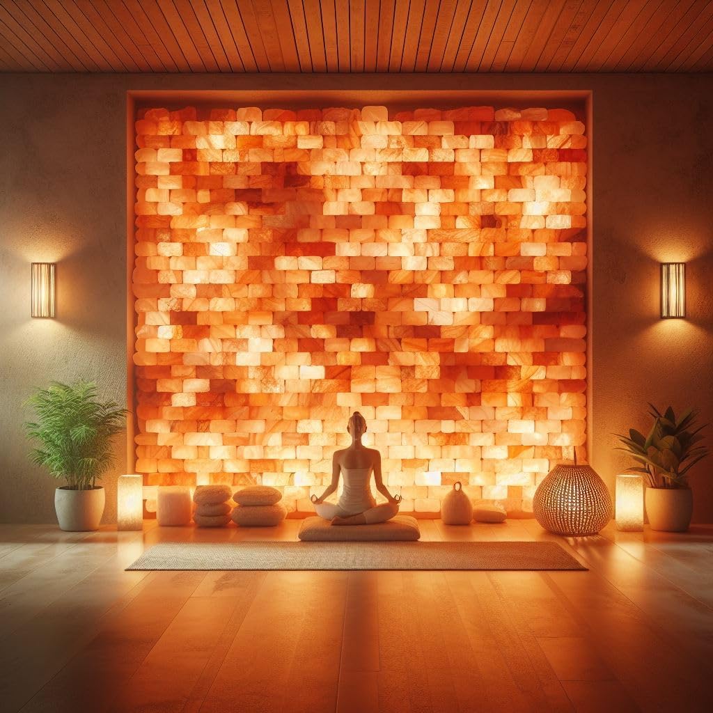 Himalayan Pink Salt Tiles 8"x4"x2" for Sauna, Spa- Pack of 20 Bricks for Salt Wall, 5 lbs Salt Blocks for Dye & Home Decor Diy Projects
