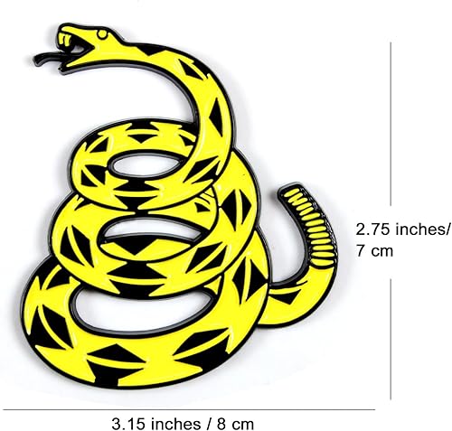 Miniatura 4 de Dsycar Emblema de metal 3D Don't Tread on Me para automóvil, bandera de Gadsden, emblema de serpiente, emblema de automóvil, camión, parachoques y