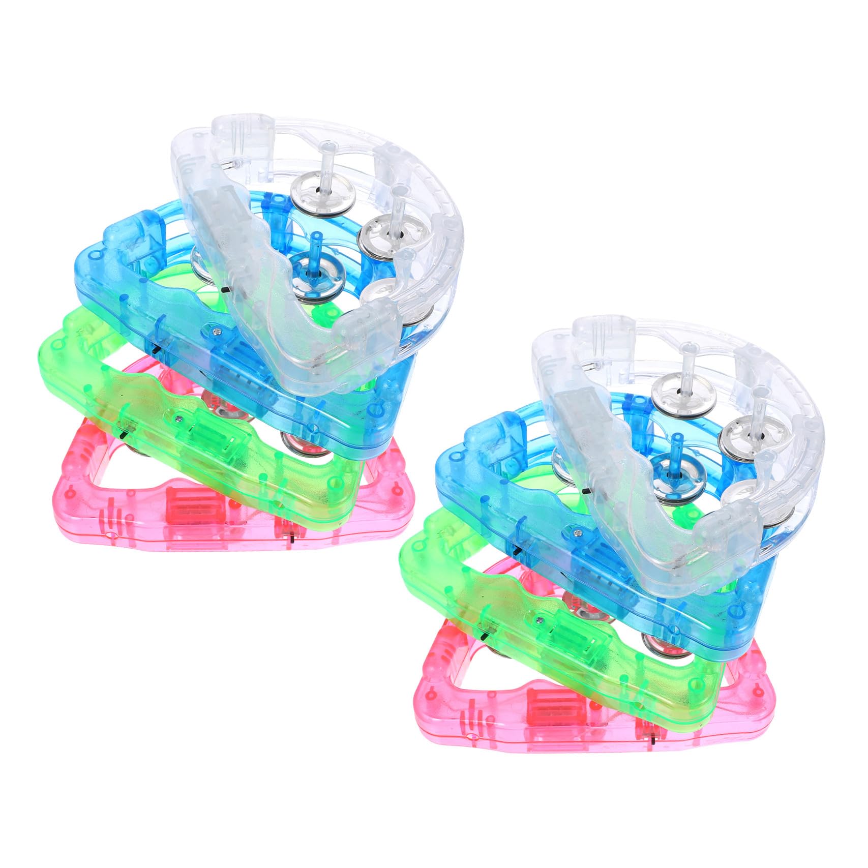 8 Piezas Luminiscentes Handbells con LED Instrumentos de Percusión para Fiestas Nocturnas Accesorios de Escenario para Cumpleaños Color Aleatorio