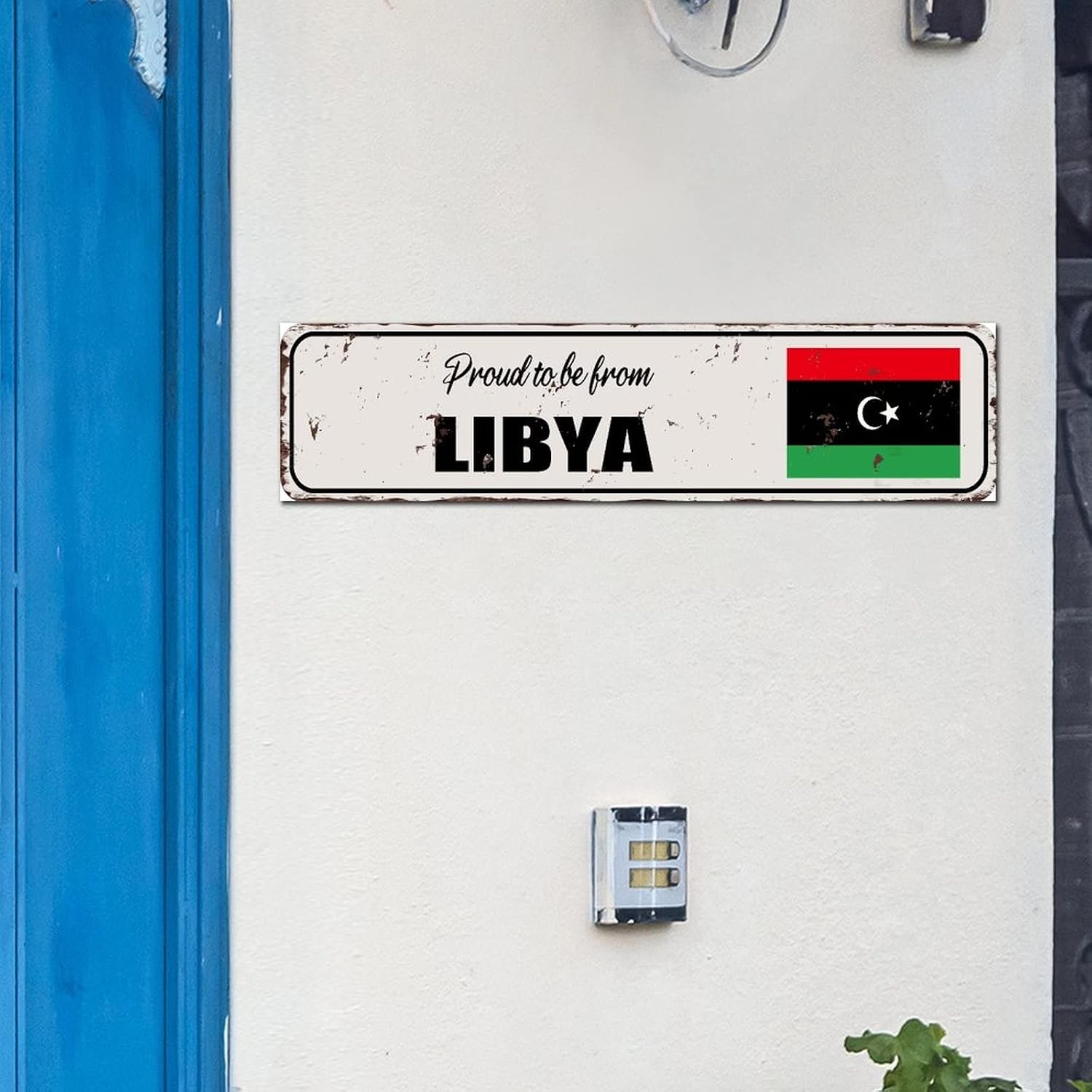 Madcolitote Rustic Proud To Be From Libya Wood Signs Libya Flag Street Custom Signs Outdoor Metal Vintage Country Patriotic Decor Wood Plaque Country Souvenir Wall Art Wall Decor GuanWg-0407-