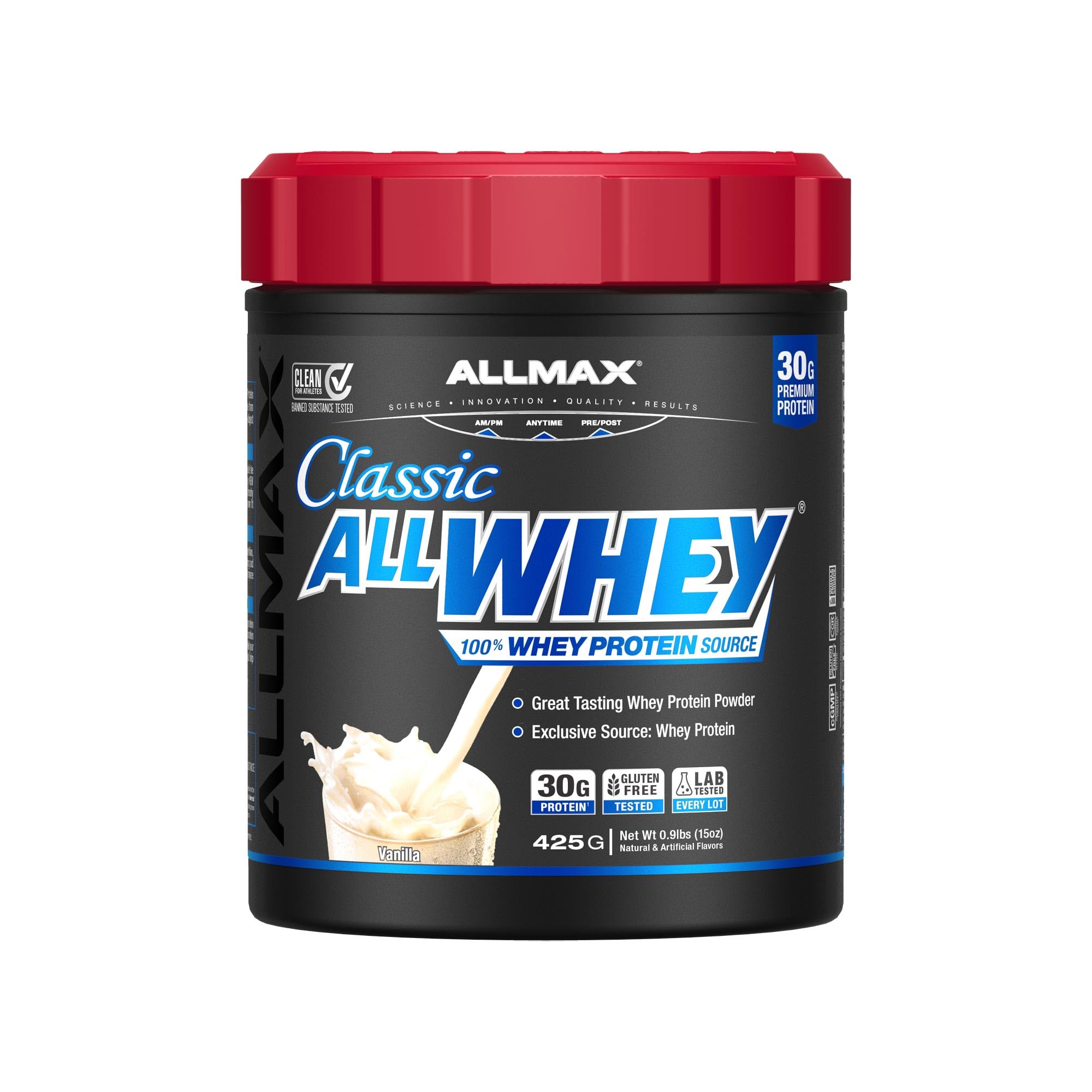 ALLMAX AllWhey Classic Whey Protein Powder, Vanilla, 0.9 lb Vanilla 15 Ounce (Pack of 1)