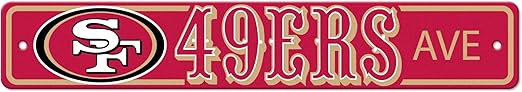 FANMATS NFL - San Francisco 49ers Team Color Street Sign Décor 4in. X 24in. Lightweight